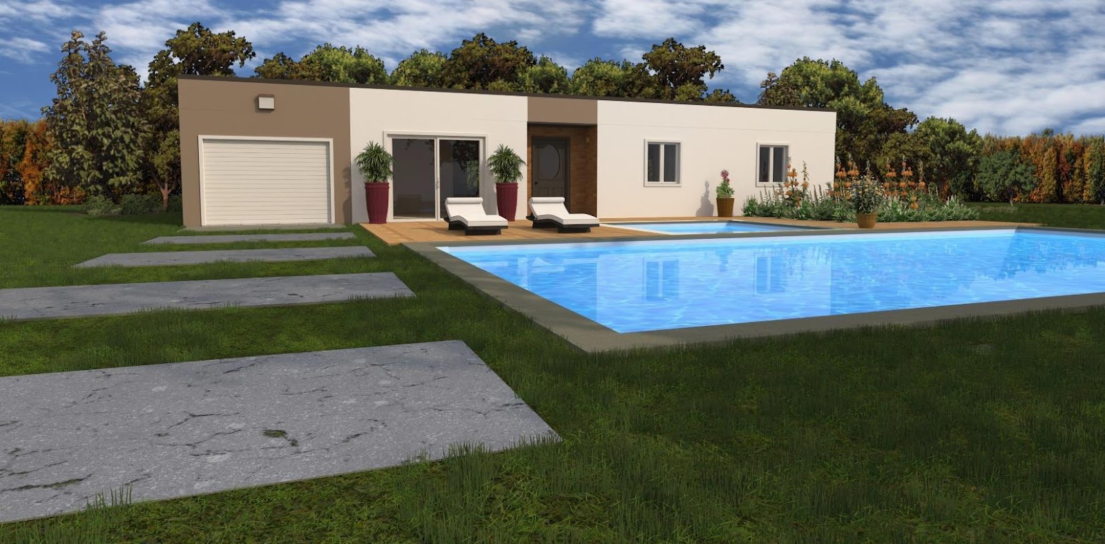 Patios with clear grass
